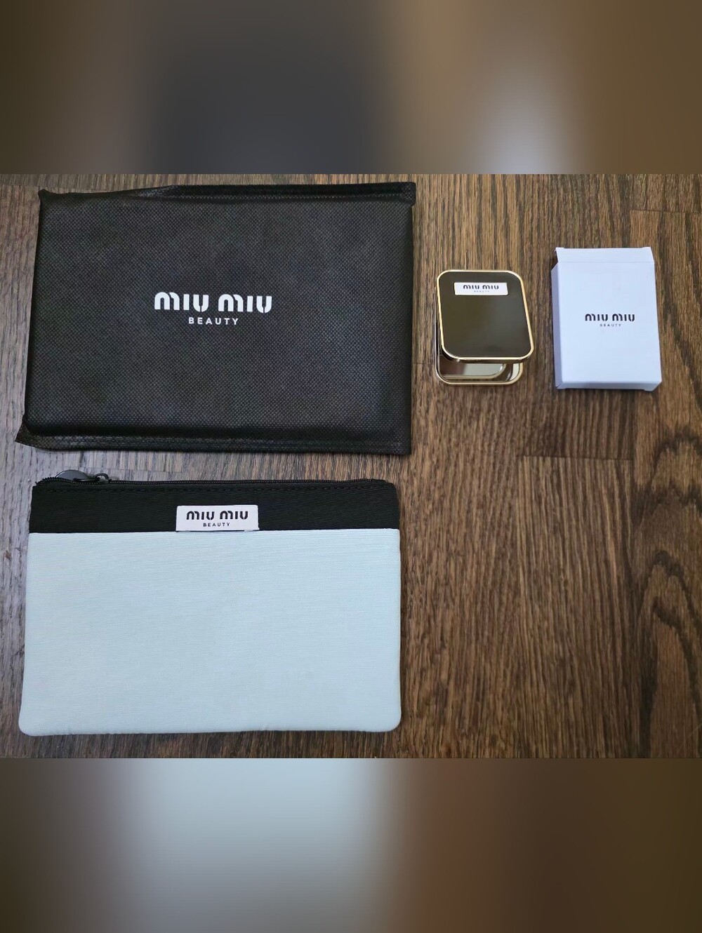 Miu Miu Cosmetic Pouch & Compact Mirror